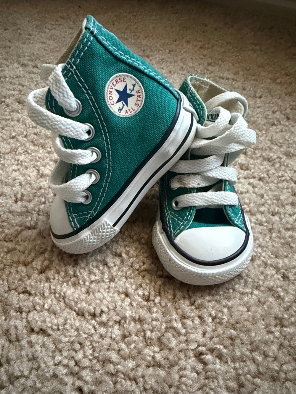 Converse Baby Teal Canvas High-Top Sneakers